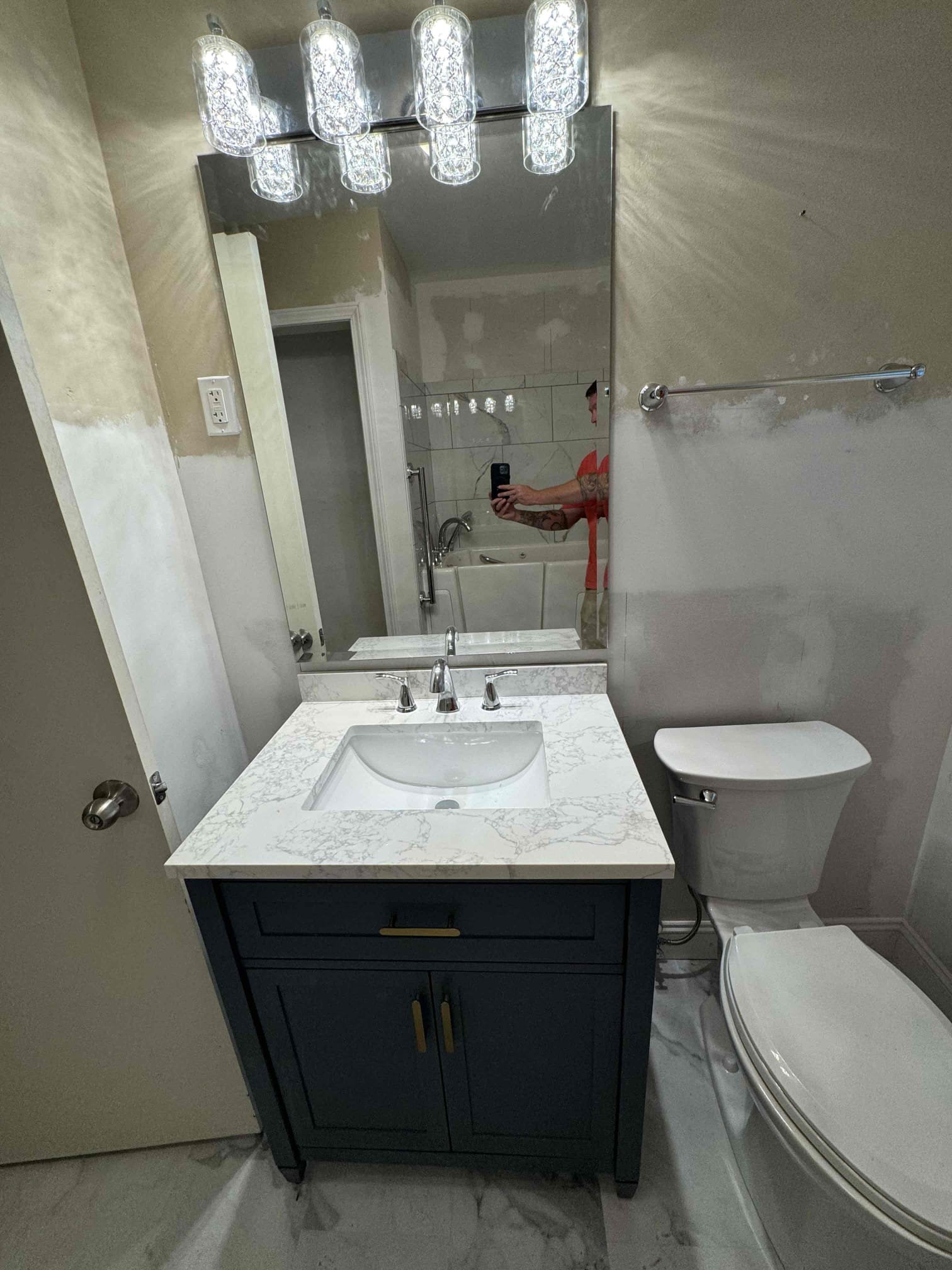 Sterling Craft Plumbing & Bath's Spartanburg bathroom remodel featuring custom vanity