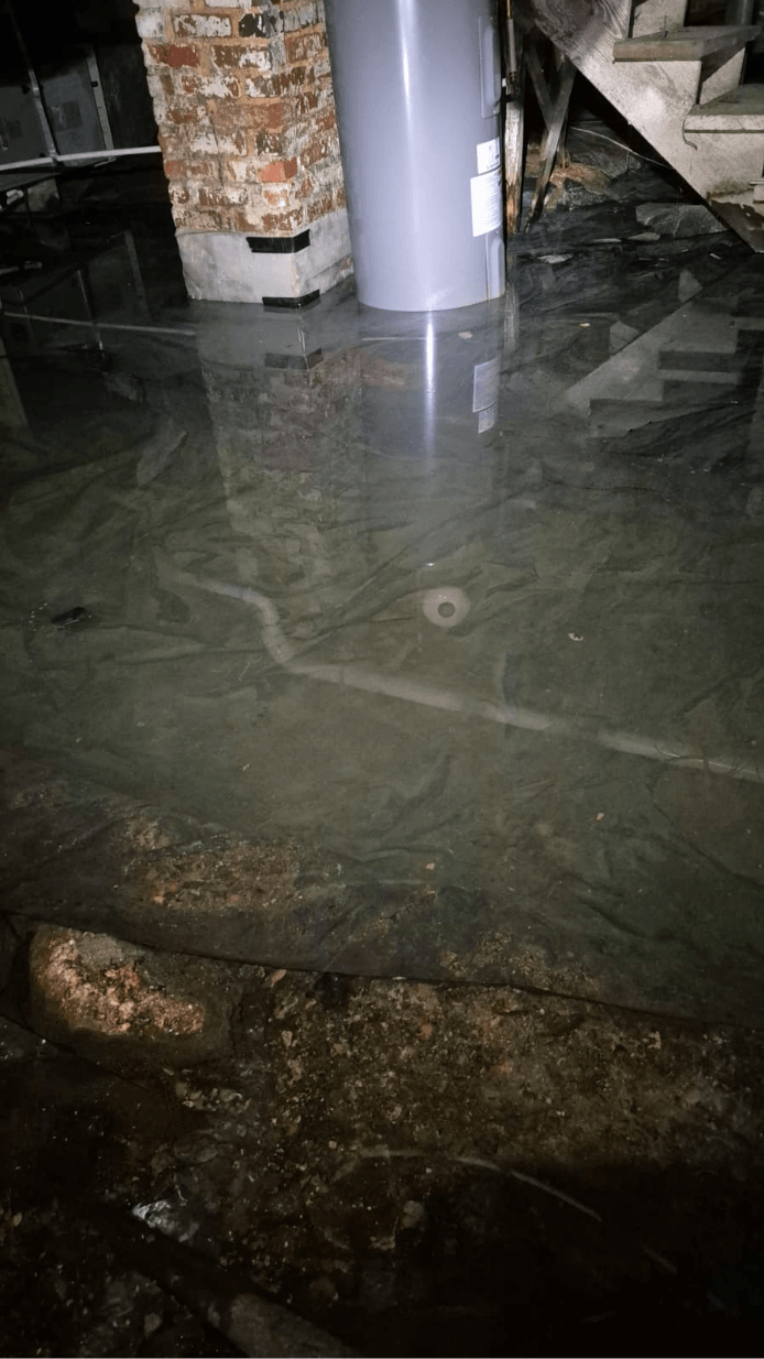 Flooding in a basement in Spartanburg