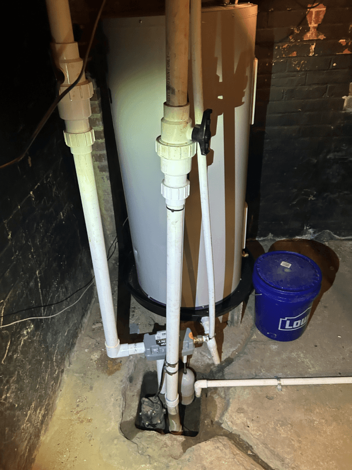 Sump pump installation in a Spartanburg SC basement 